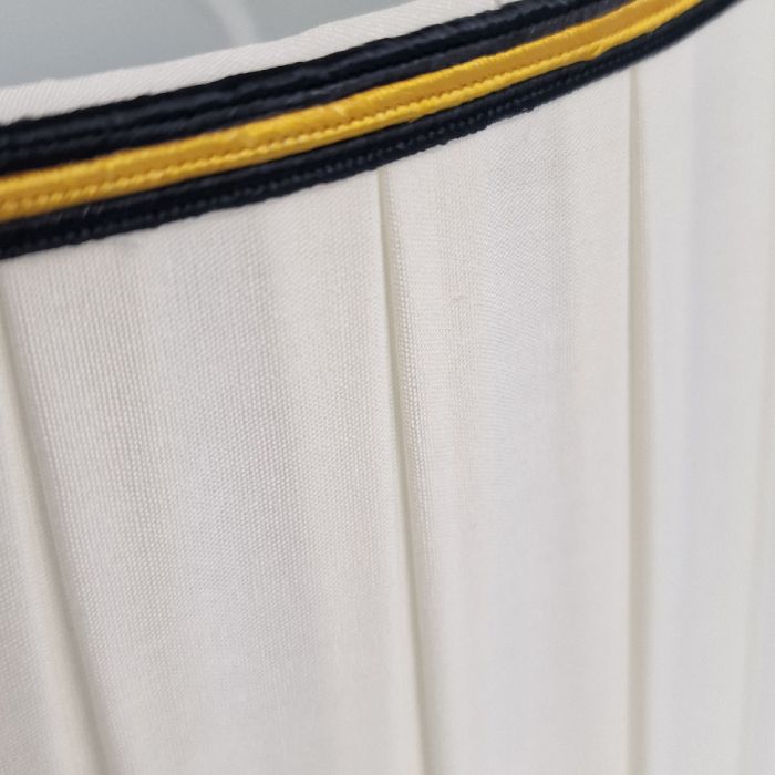 16" Cotton Black Trim Box Pleat Ivory (41Cm)