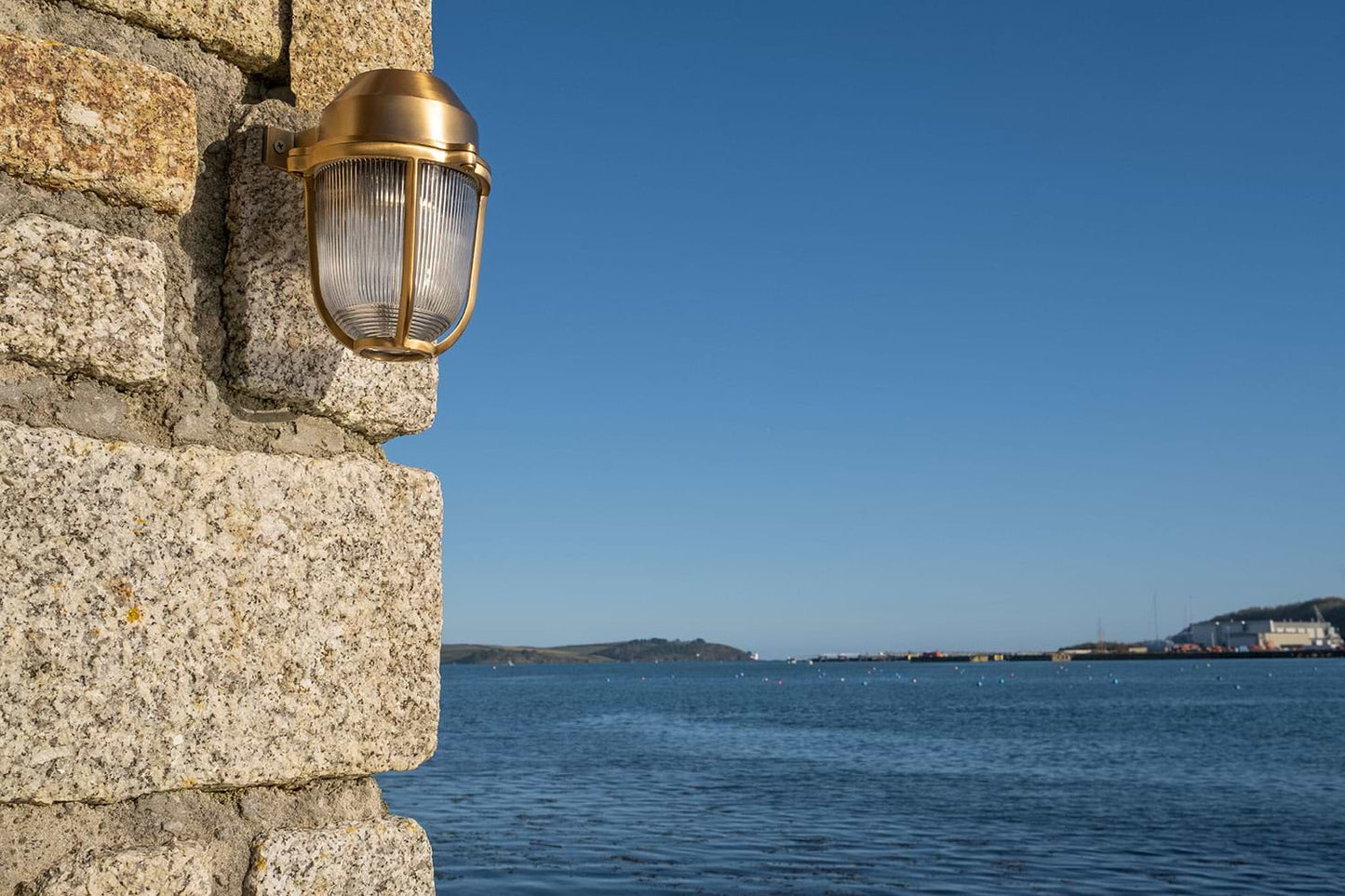 Soho Lighting Hopkin IP65 Outdoor & Bathroom Prismatic Glass Lacquered Solid Brass Wall Light