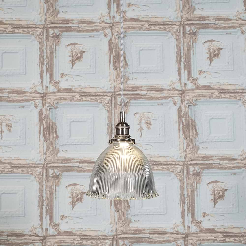 Soho Lighting D'Arblay Nickel Scalloped Prismatic Glass Dome Pendant Light - The French Collection