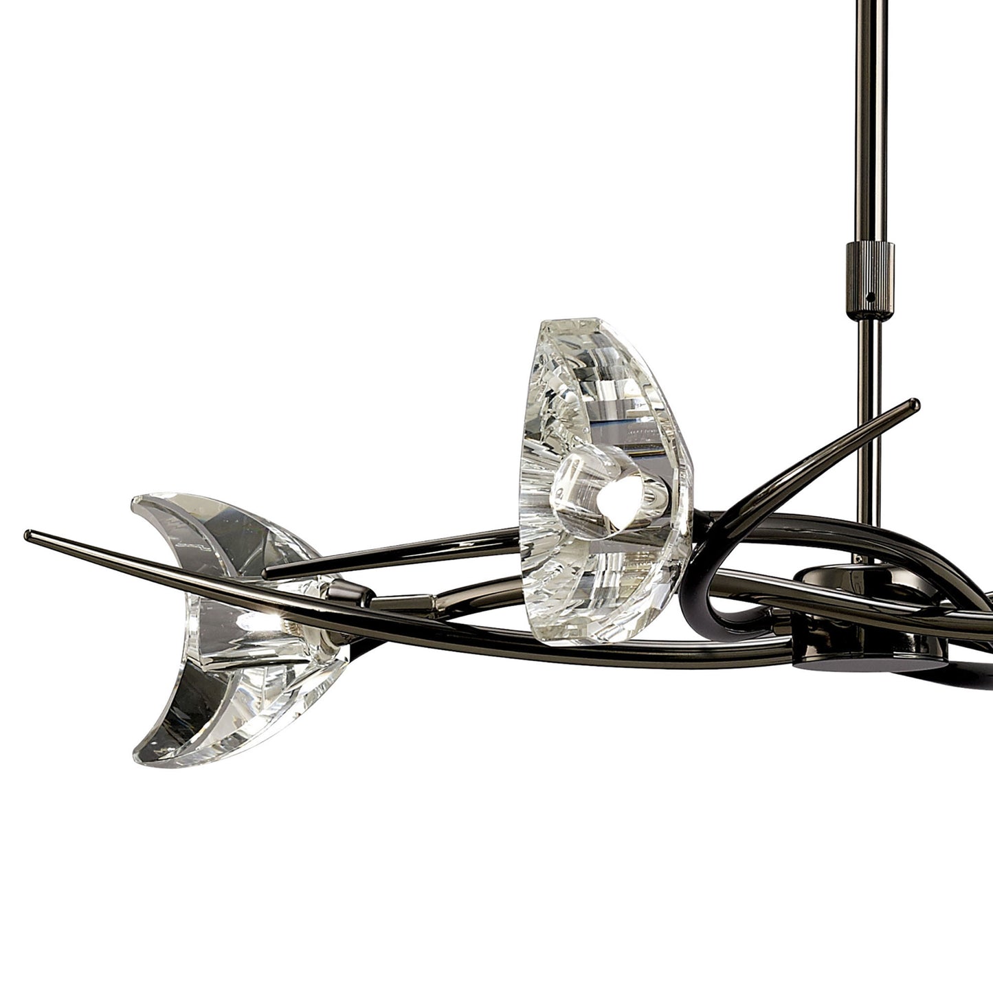 Eclipse Telescopic Convertible To Semi Flush 4 Light G9, Black Chrome by Mantra