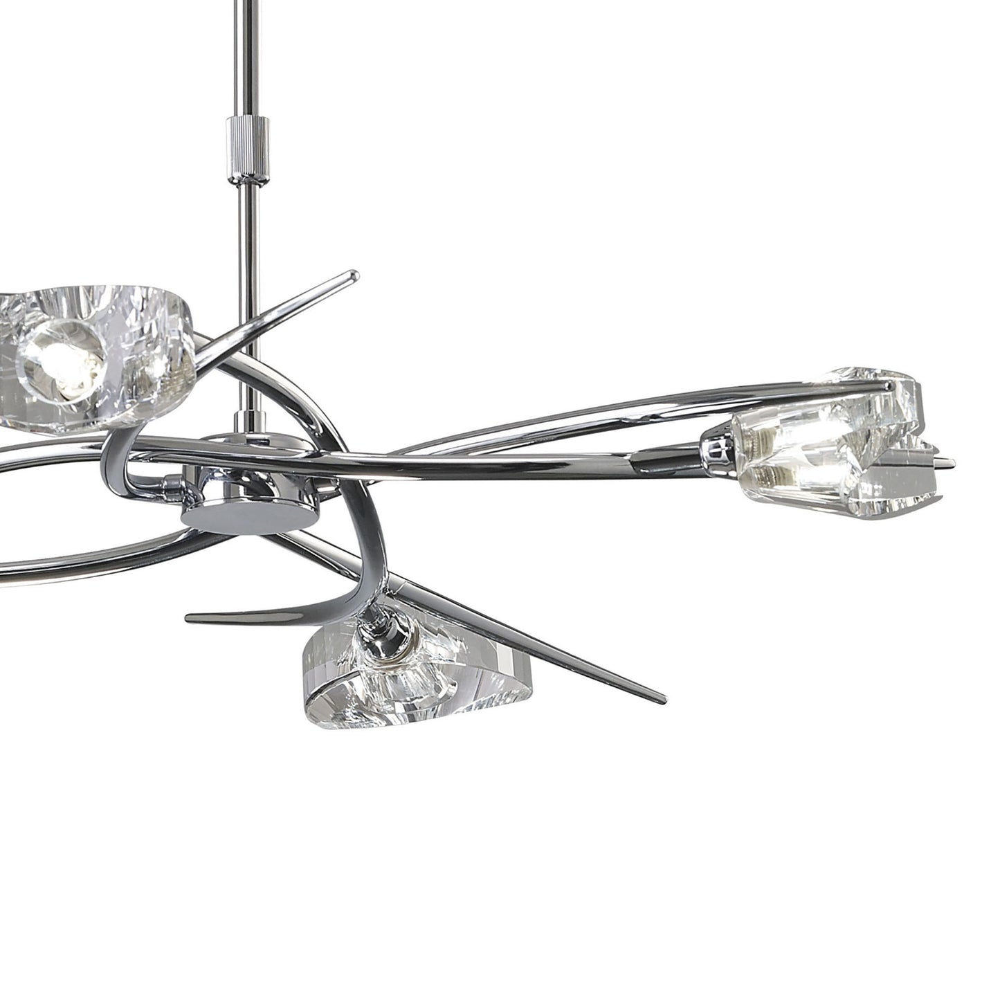 Eclipse Telescopic Convertible To Semi Flush 4 Light G9, Polished Chrome by Mantra
