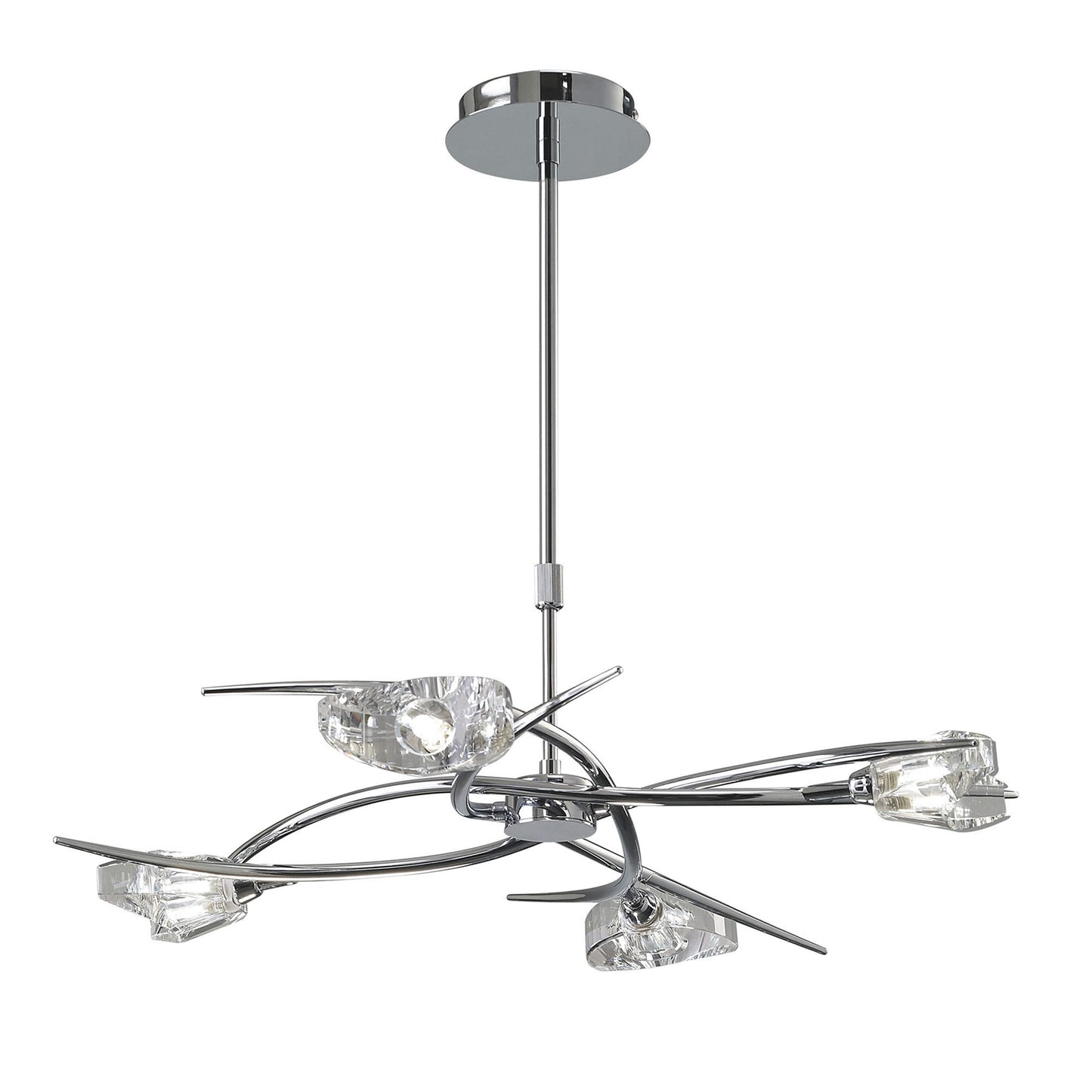 Eclipse Telescopic Convertible To Semi Flush 4 Light G9, Polished Chrome by Mantra