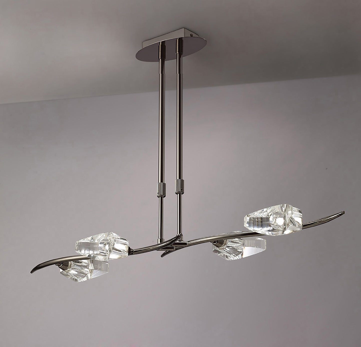 Eclipse Linear Telescopic 4 Light G9 Bar, Black Chrome by Mantra