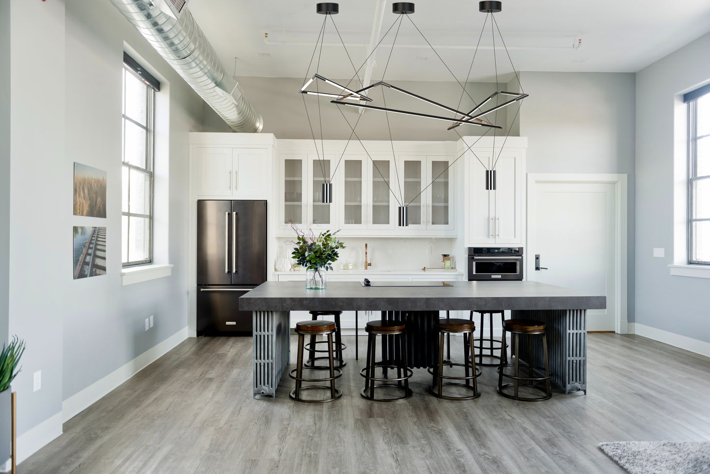 Electra Small Pendant 7W + 14W LED, 3000K, 1600lm, Black / Black Chrome / White Acrylic, 3yrs Warranty by Mantra