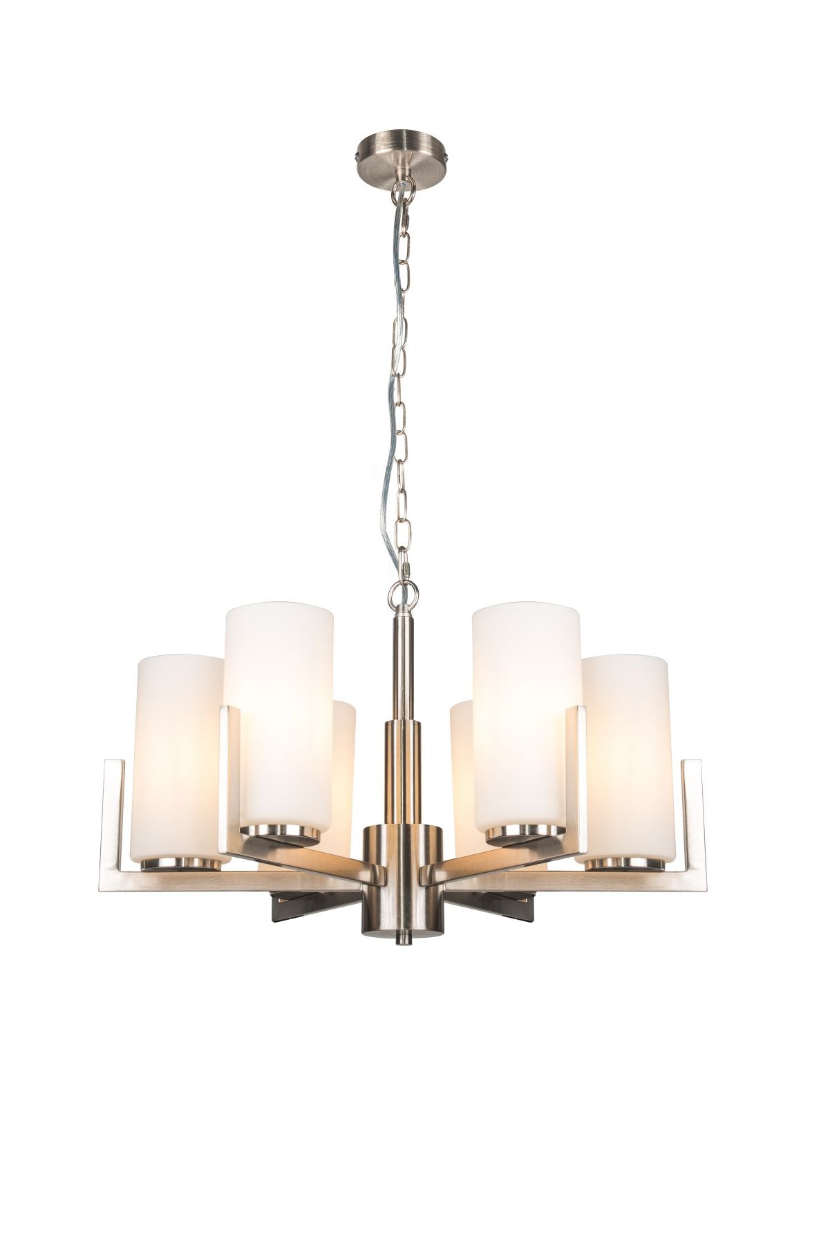 Empire 6 Light Satin Chrome Ceiling Fitting