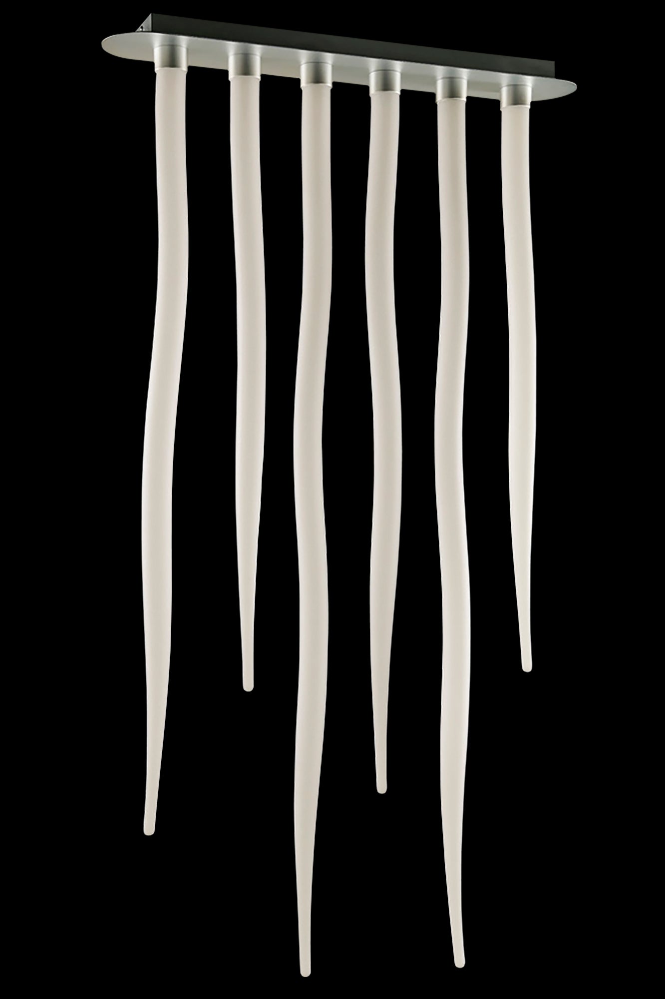 Estalacta Ceiling Light GU10 6 Light GU10 Linear Bar Indoor, Silver/Opal White by Mantra