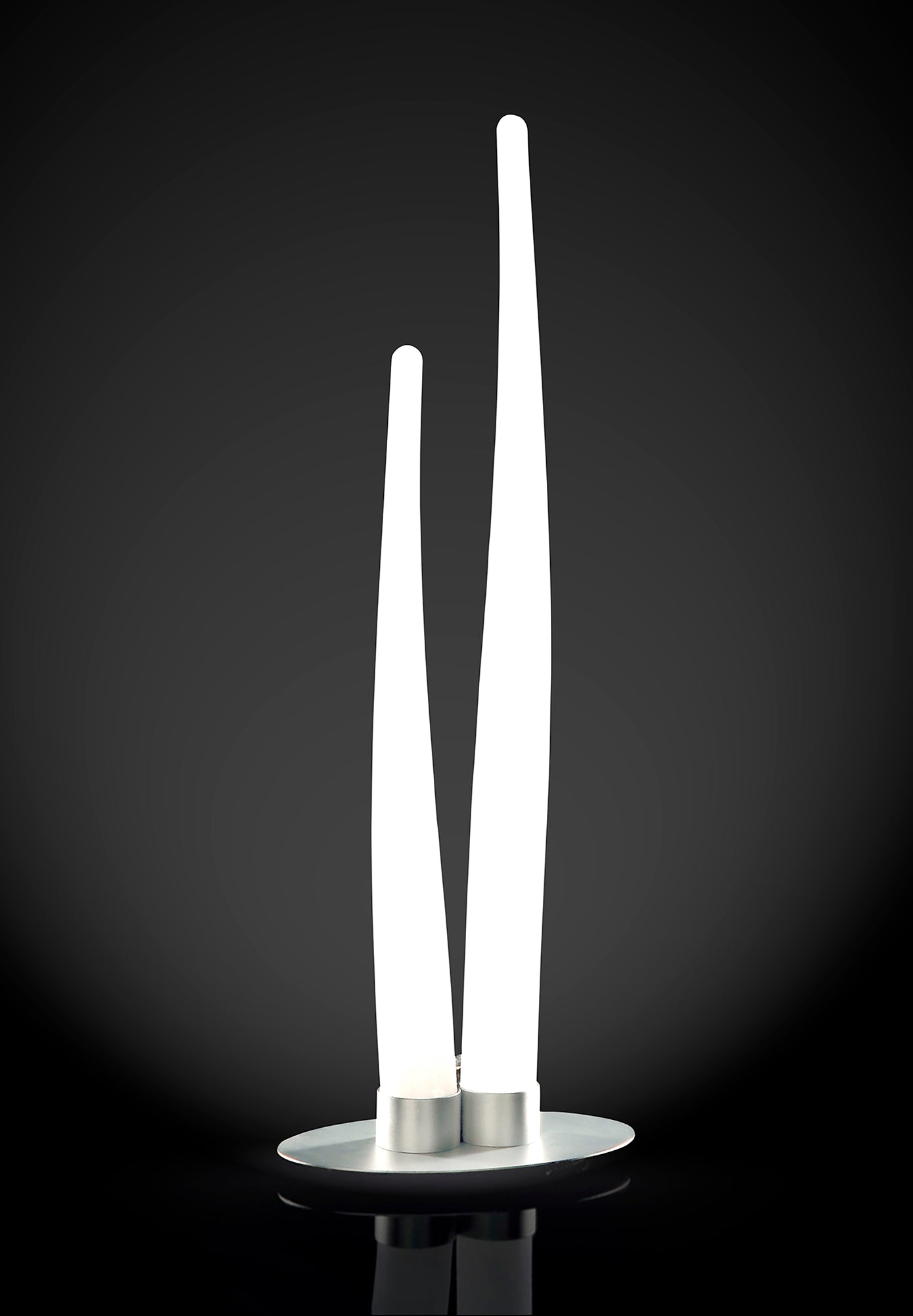 Estalacta Table Lamp 2 Light GU10 Indoor/Outdoor IP44, Silver/Opal White by Mantra