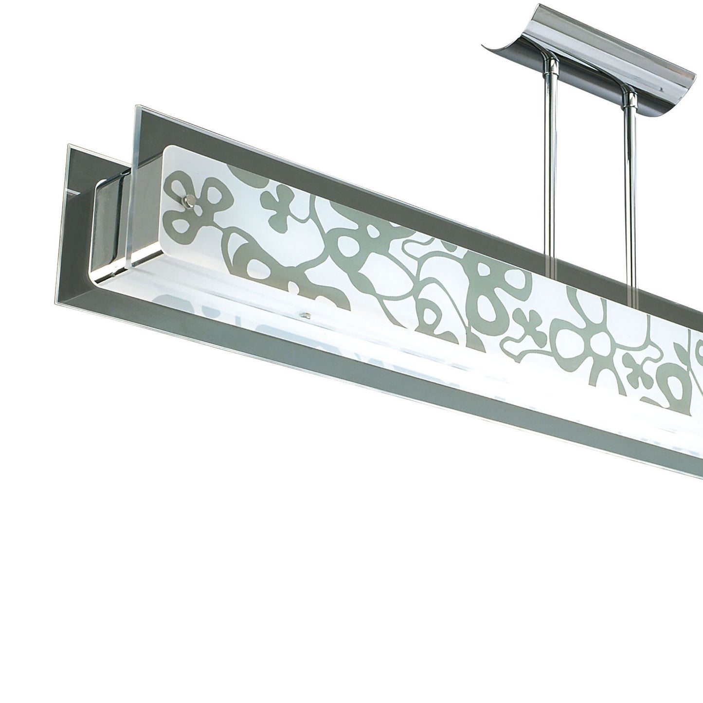 Euphoria Semi Flush 2 Light T5, Polished Chrome, Opal White Glass, NOT LED, CFL Compatible by Mantra