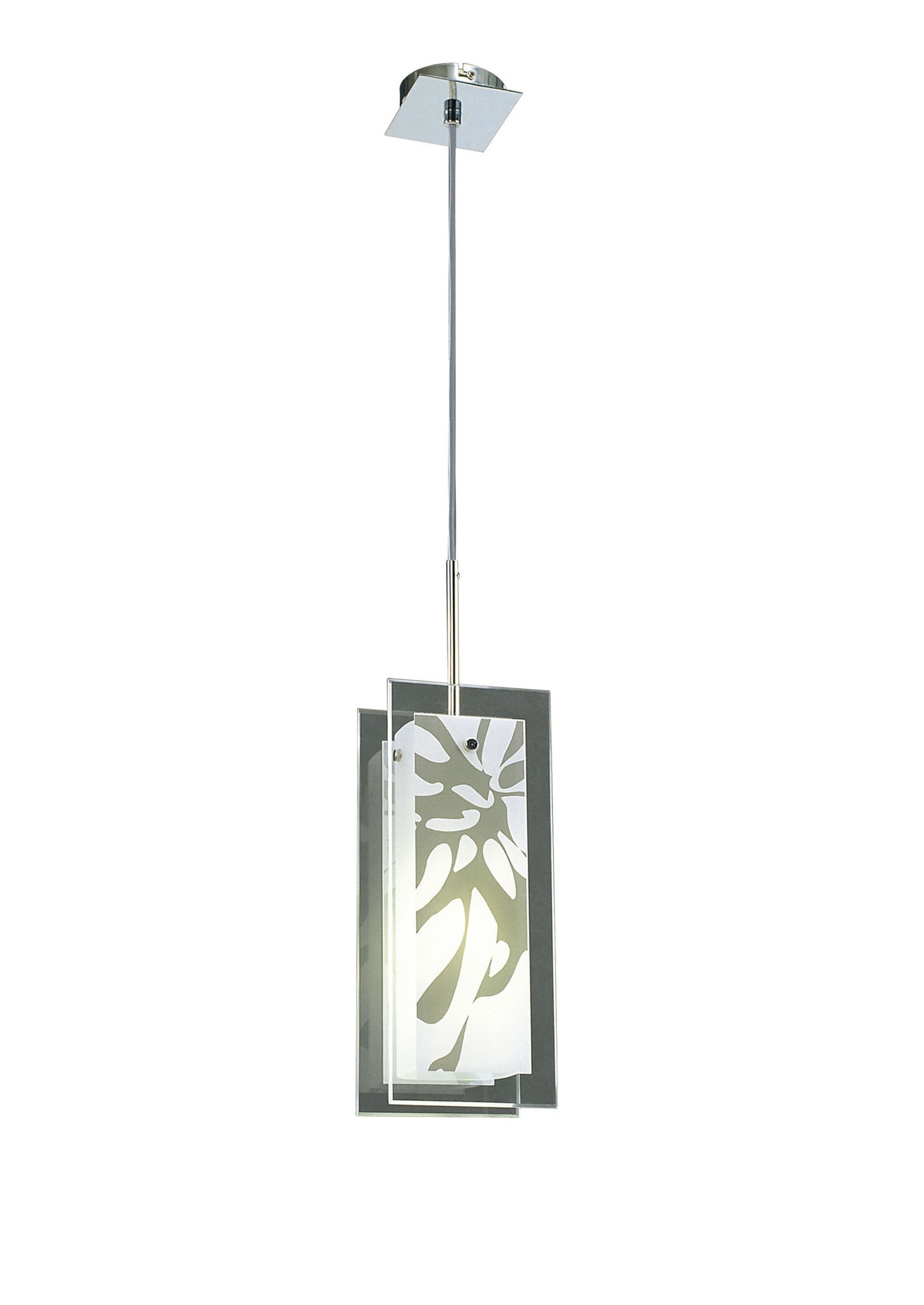 Euphoria Pendant 1 Light L1/SGU10, Polished Chrome/Opal White Glass, CFL Lamps INCLUDED by Mantra