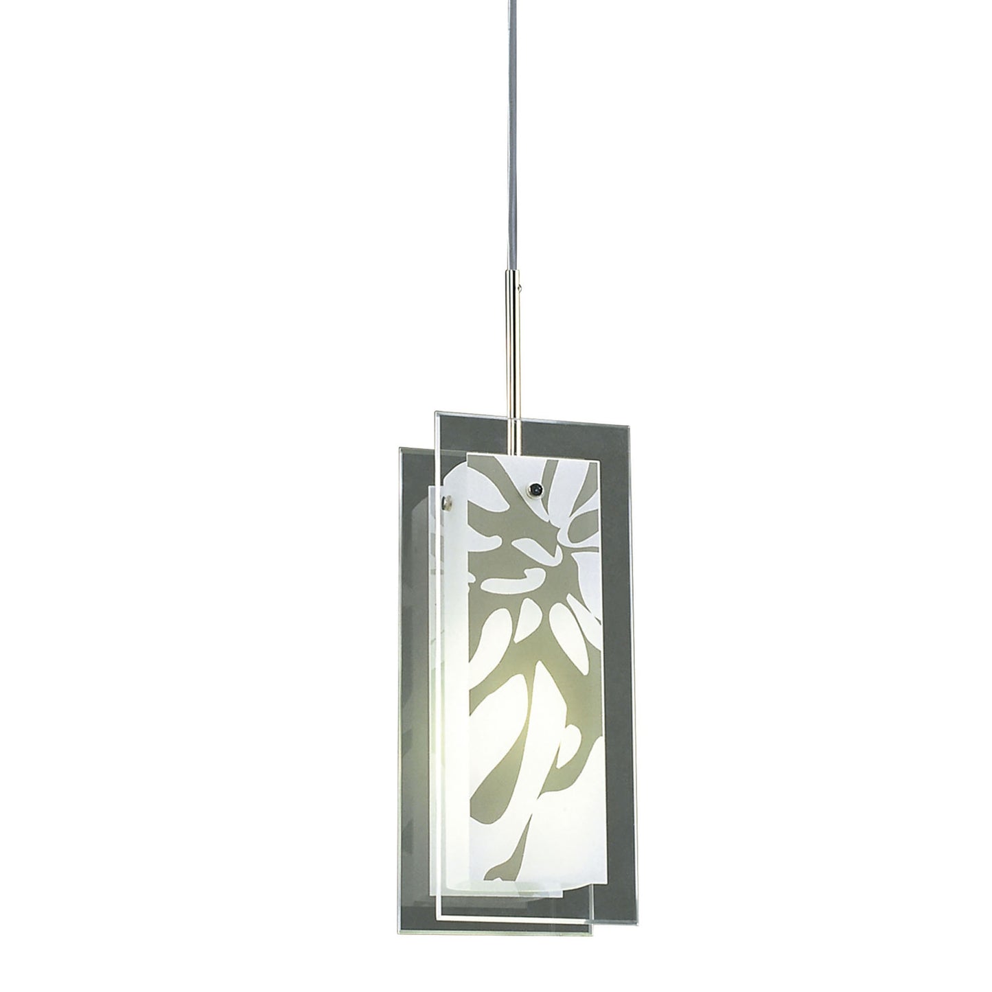 Euphoria Pendant 1 Light L1/SGU10, Polished Chrome/Opal White Glass, CFL Lamps INCLUDED by Mantra