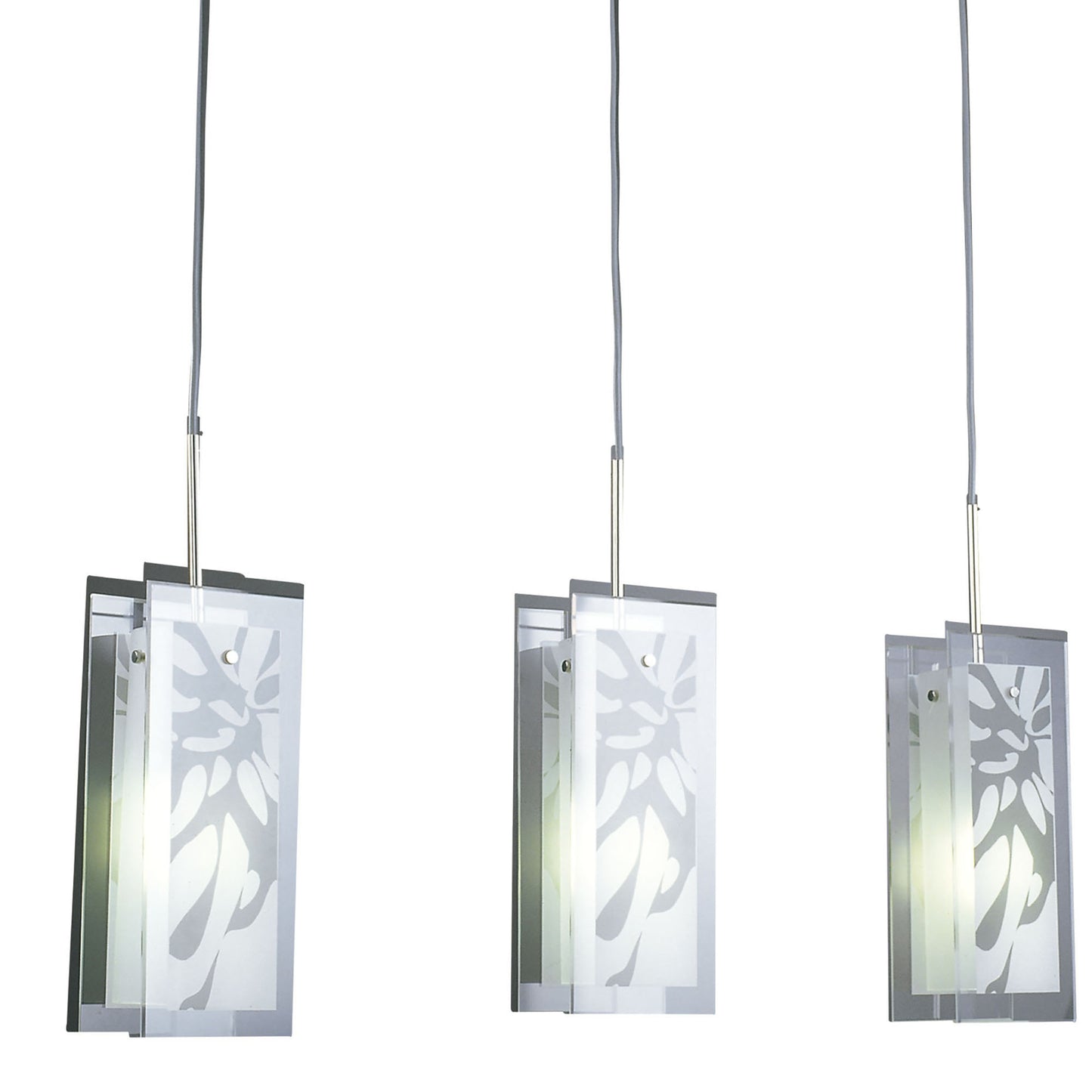 Euphoria Linear Pendant 3 Light L1/SGU10, Polished Chrome/Opal White Glass, CFL Lamps INCLUDED by Mantra