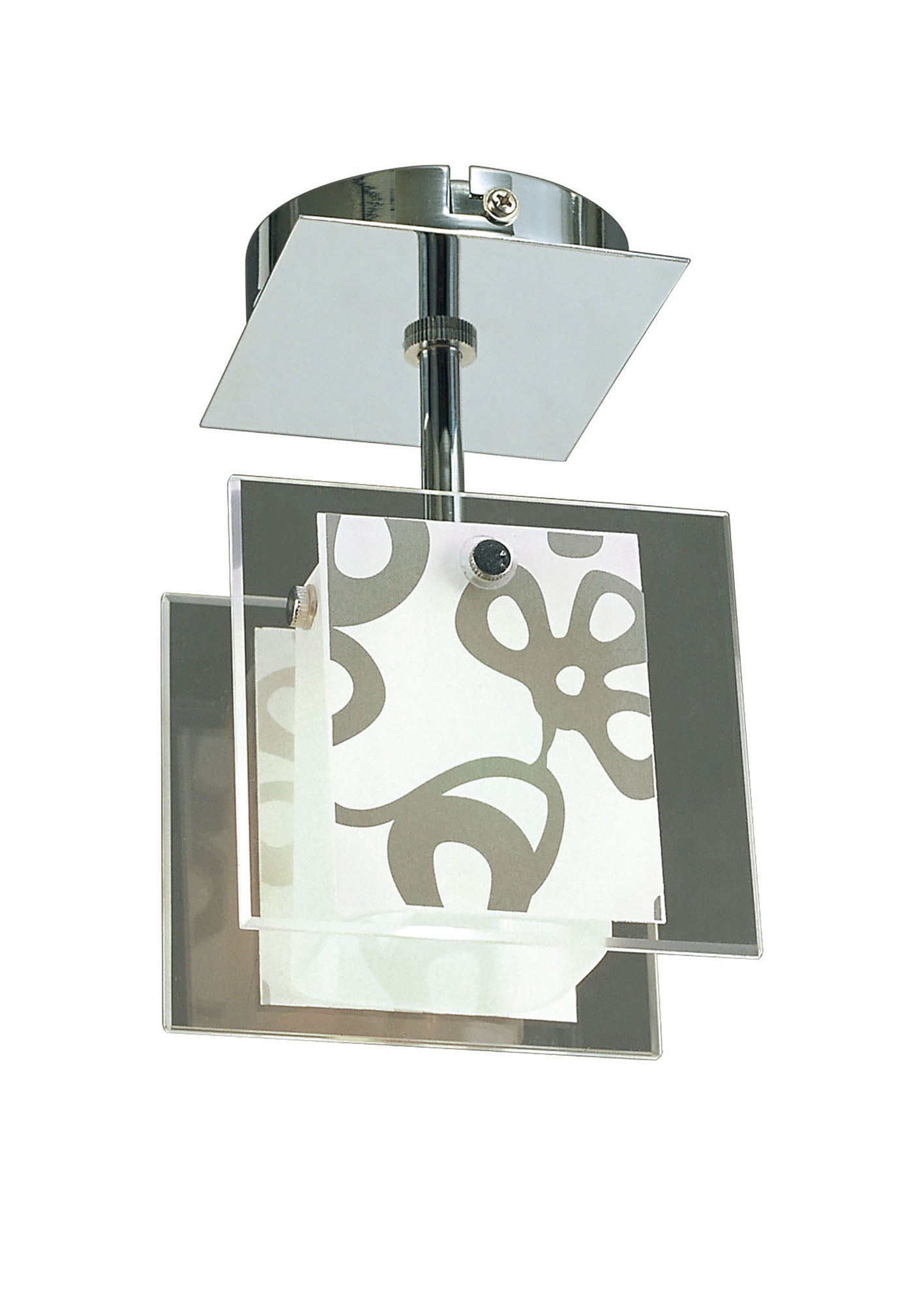 Euphoria Ceiling 1 Light L1/SGU10, Polished Chrome/Opal White Glass, CFL Lamps INCLUDED by Mantra