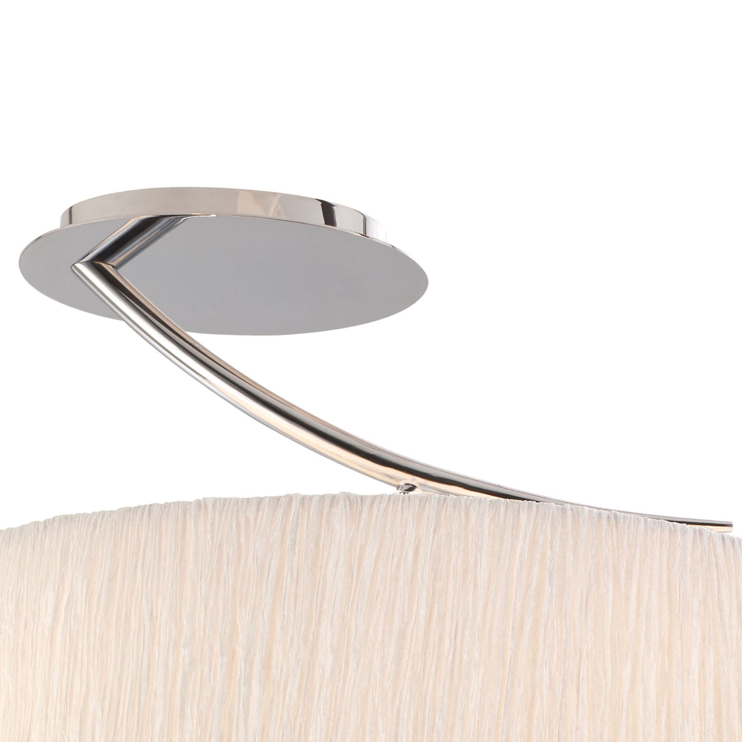 Eve Semi Flush 2 Light E27, Polished Chrome With White Oval Shade by Mantra