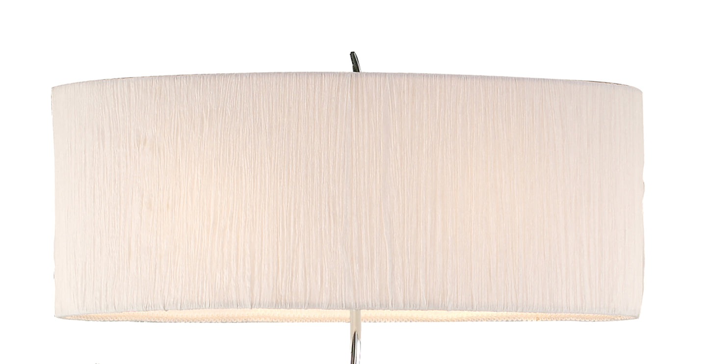 Eve Floor Lamp 2 Light E27, Polished Chrome With White Oval Shade by Mantra