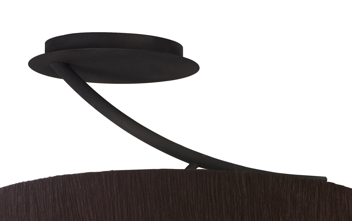 Eve Semi Flush 2 Light E27, Anthracite With Black Oval Shade by Mantra
