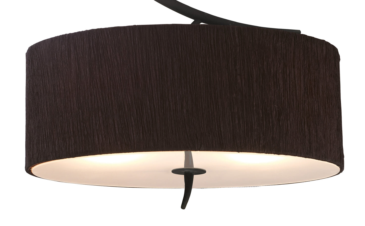 Eve Semi Flush 2 Light E27, Anthracite With Black Oval Shade by Mantra