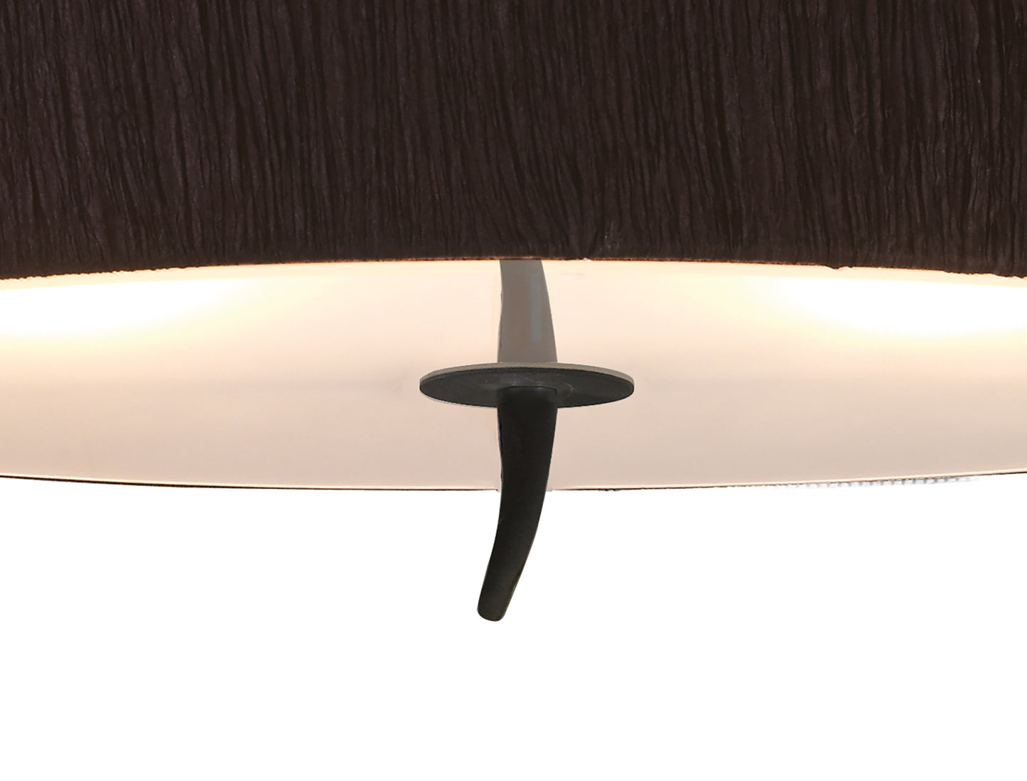Eve Semi Flush 2 Light E27, Anthracite With Black Oval Shade by Mantra