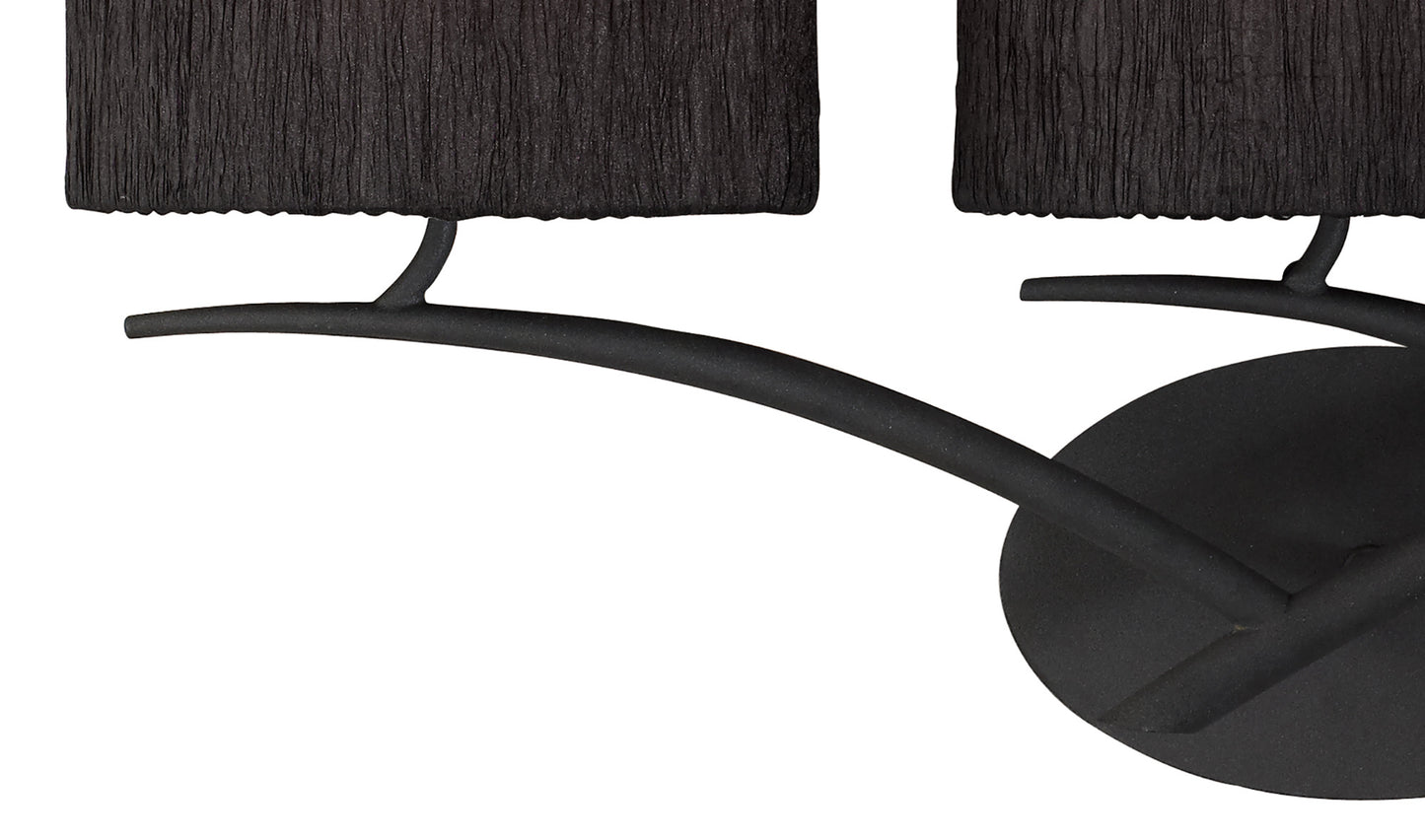 Eve Wall Lamp Switched 3 Light E27, Anthracite With Black Oval Shades by Mantra