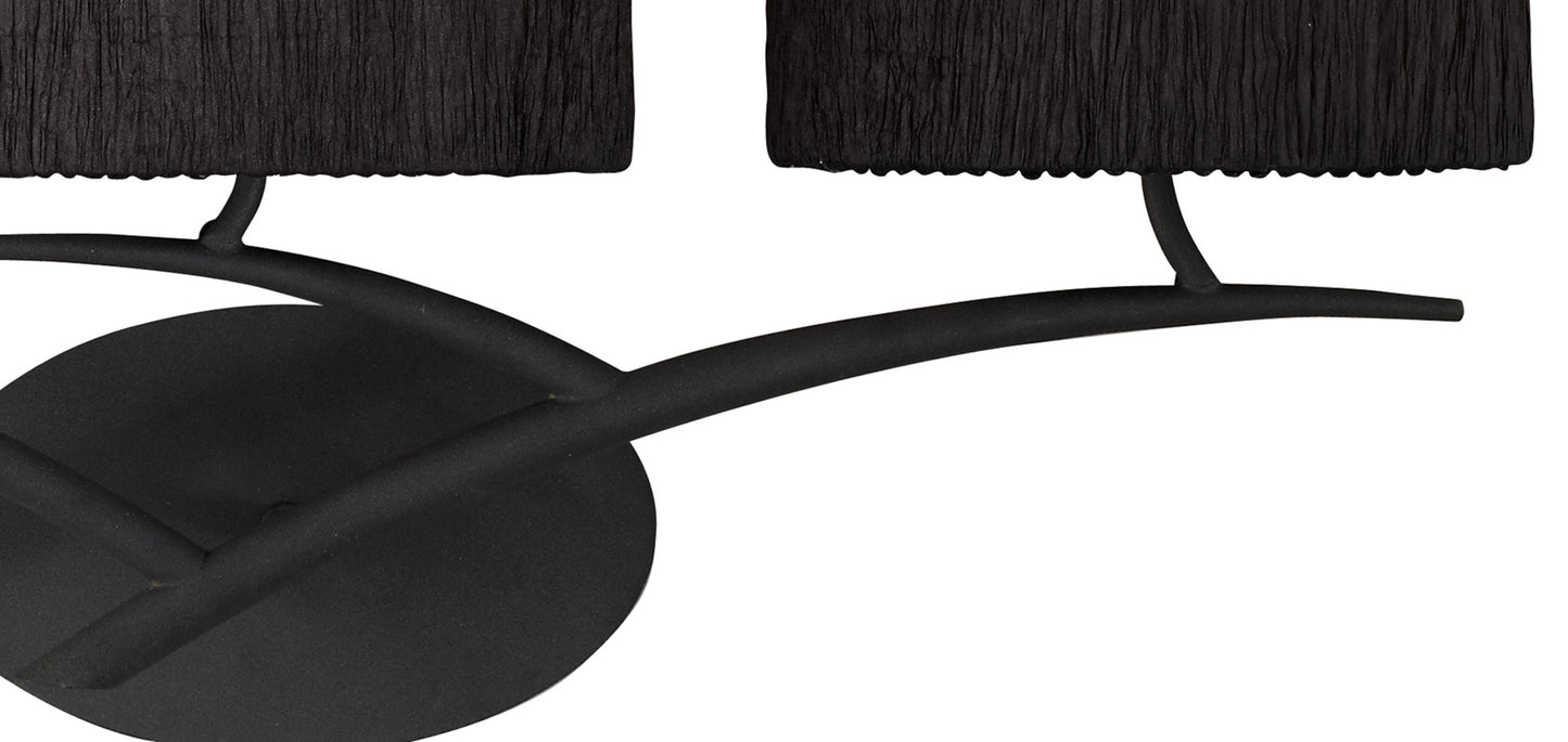 Eve Wall Lamp Switched 3 Light E27, Anthracite With Black Oval Shades by Mantra