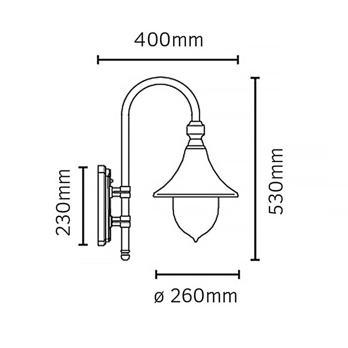 Firenze 1 Light Wall Lantern - Black