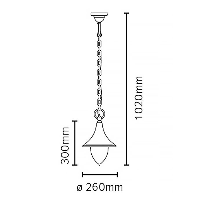 Firenze 1 Light Chain Lantern - Black