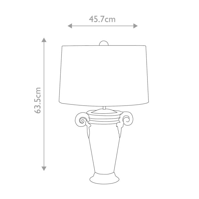 Gallier 1lt Table Lamp - Black and Gold with White Shade
