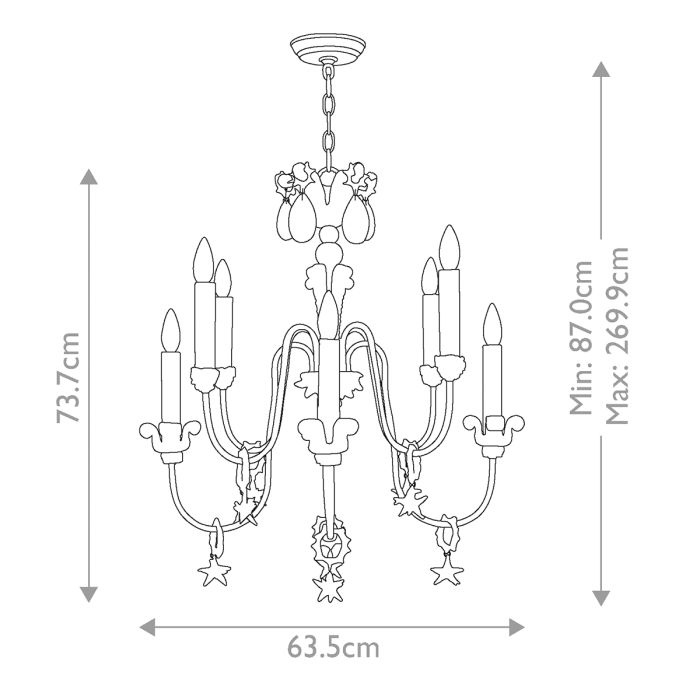 Mignon 8 Light Chandelier - Gold and Silver
