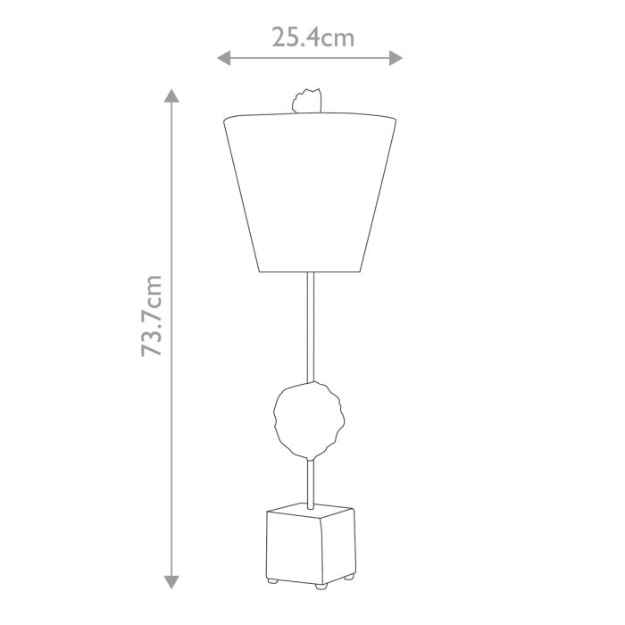 Petra 1lt Table Lamp - Bone White - Bone White with Distressed Bone White Shade