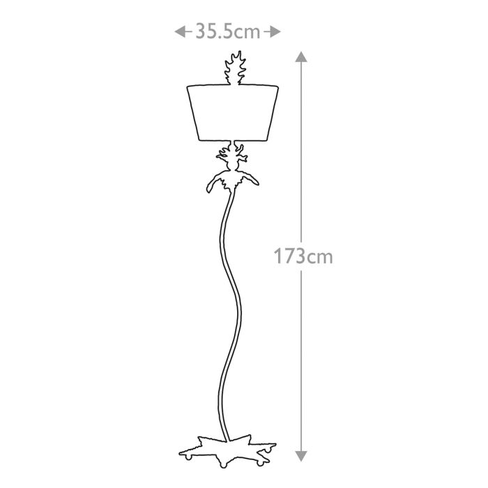 South Beach 1 Light -Floor Lamp - Black, Putty & Gold Leaf with Black and Cream Striped Shade