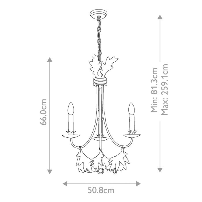 Sweet Olive 3 Light Chandelier - Gilded Gold