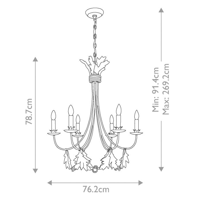 Sweet Olive 6 Light Chandelier - Gilded Gold
