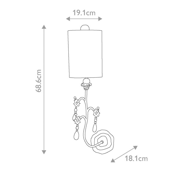 Tivoli 1 Light Wall Light - Gold & Cream Patina