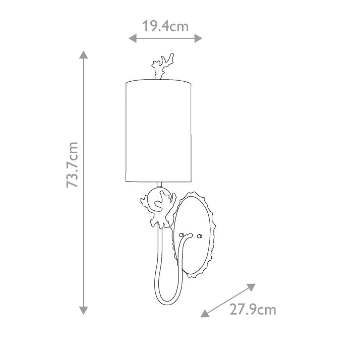 Trellis 1 Light Wall Light - Putty Patina & Silver Leaf