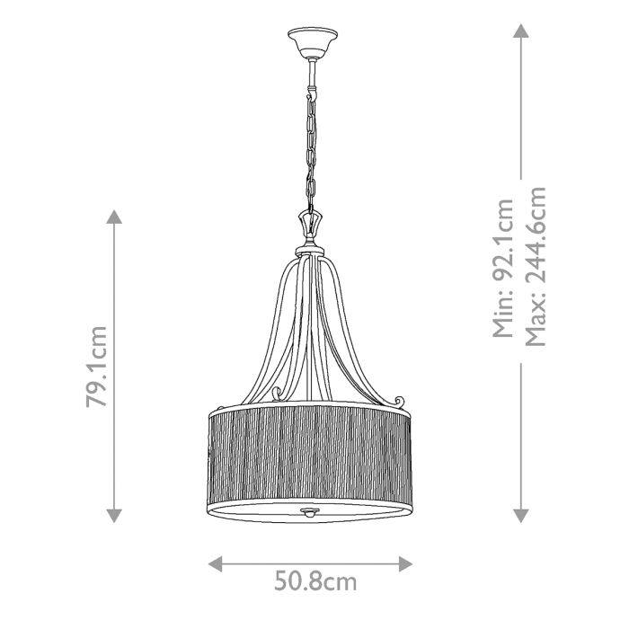 Abbey 3 Light Pendant - Silver Sand