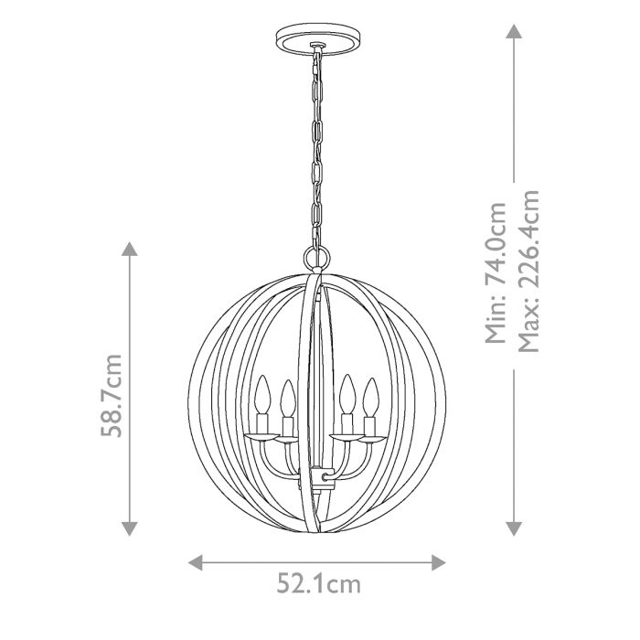 Allier 4 Light Pendant - Weathered Oak Wood / Antique Forged Iron