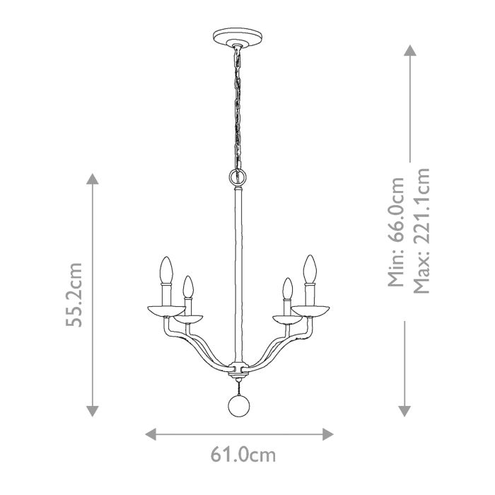Annie 4 Light Chandelier - Textured Plaster White