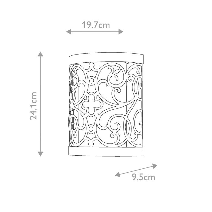 Arabesque 1 Light Wall Light - Silver Leaf Patina