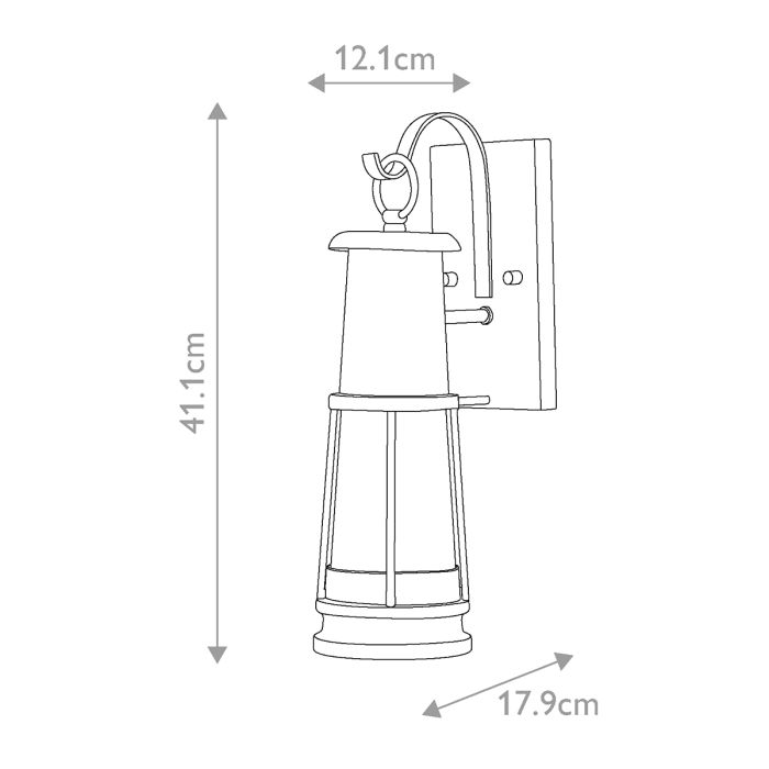 Chelsea Harbor 1 Light Wall Lantern - Storm Cloud