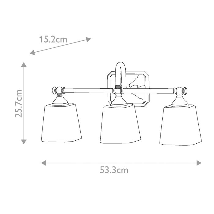 Concord 3 Light Wall Light - Polished Chrome