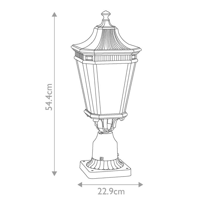 Cotswold Lane 2 Light Medium Pedestal - Black