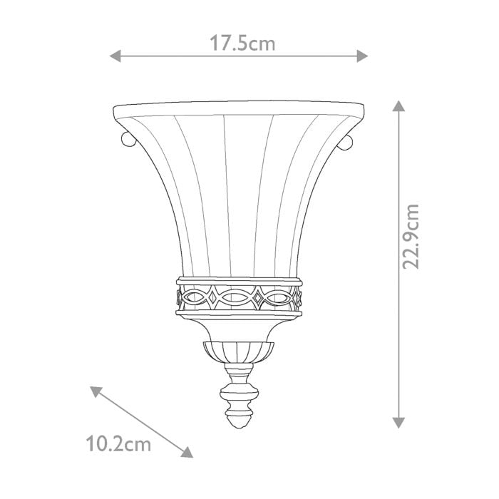 Drawing Room 1 Light Wall Uplighter - Walnut with traditional Edwardian style