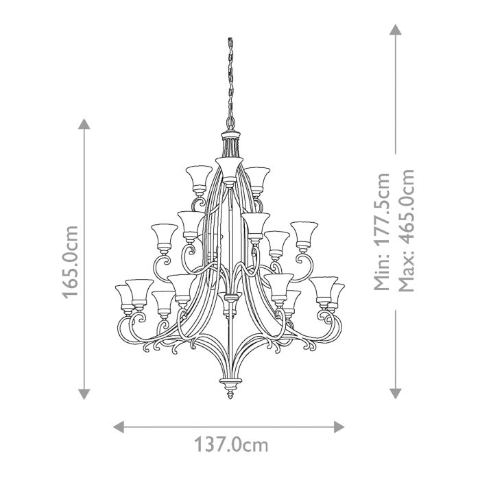 Drawing Room 18 Light Chandelier - Walnut
