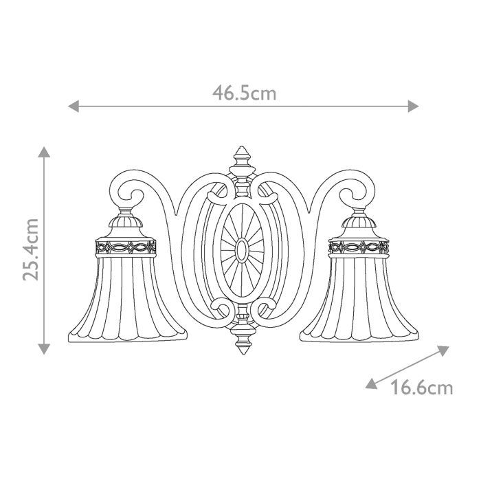 Drawing Room 2 Light Wall Light - Walnut with traditional Edwardian style