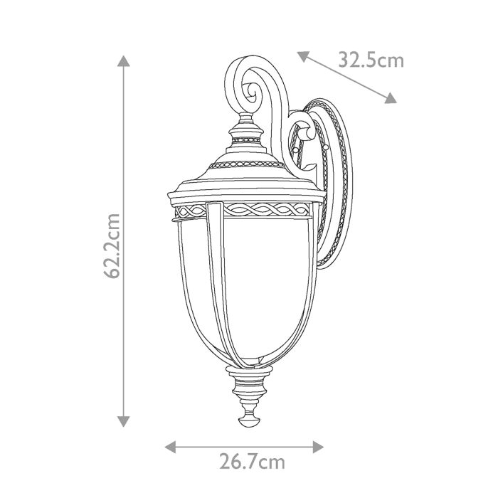 English Bridle 3 Light Large Wall Lantern - Black