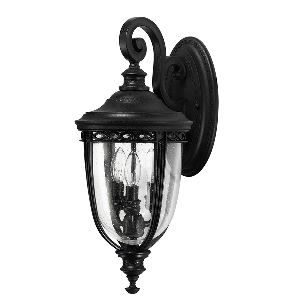 English Bridle 3 Light Medium Wall Lantern – Black