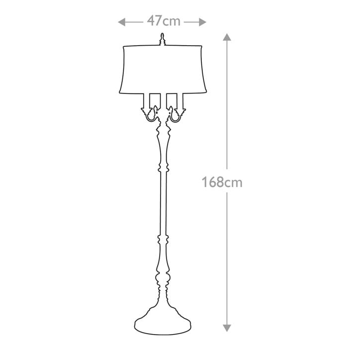 Gibson 4 Light Floor Lamp - Cambridge Crackle with Desert Shade