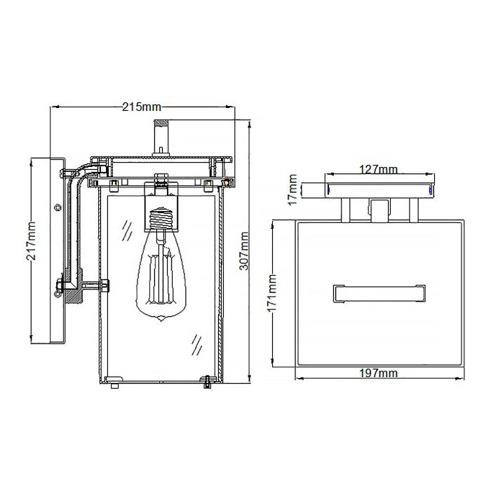 Glenview 1 Light Medium Wall Lantern - Antique Bronze
