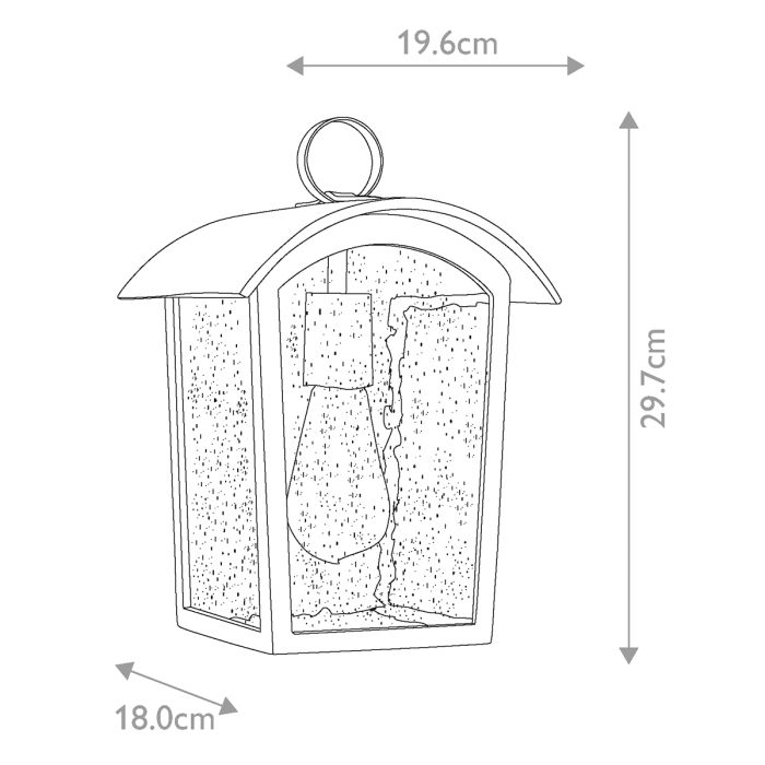 Hodges 1 Light Small Wall Lantern - Ash Black