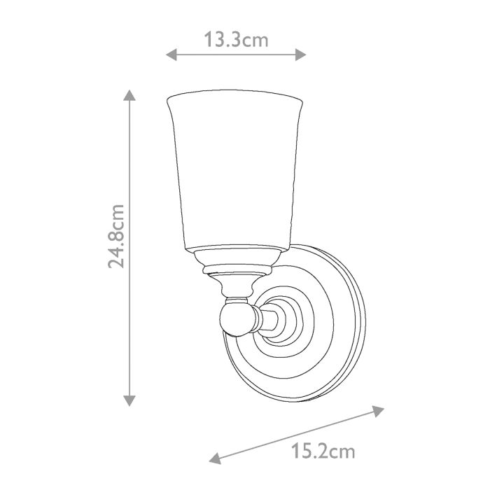 Huguenot Lake 1 Light Wall Light - Burnished Brass