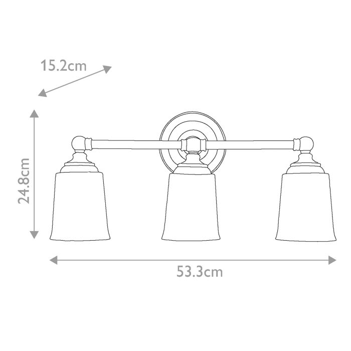 Huguenot Lake 3 Light Wall Light - Burnished Brass